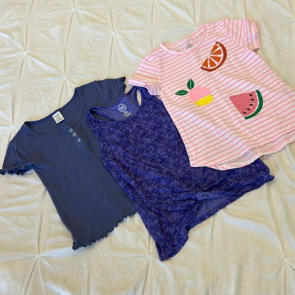Lot of 3 Girls' Assorted Casual Tops Wonder Nation & Arizona Jean Co S (6-6X) - Picture 1 of 8
